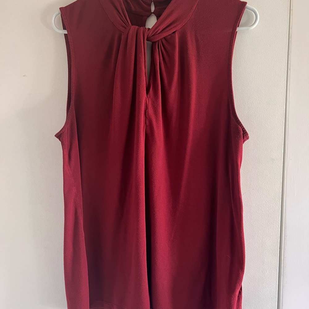 Vanessa Virginia for Anthropologie Elegant Red Sleeveless Top
